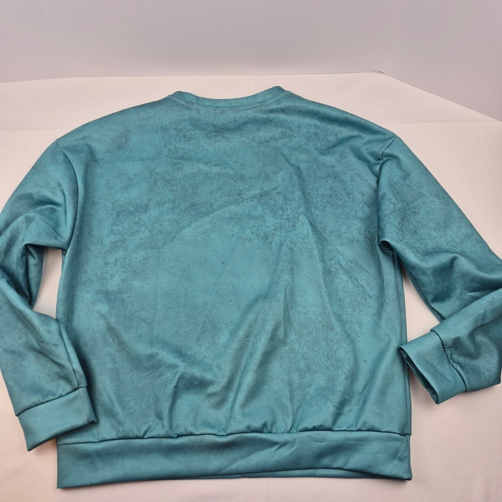 Outlander Sweatshirt Women's 2X Teal Shiny Finish Crewneck Over the Sea Quote - Picture 9 of 12